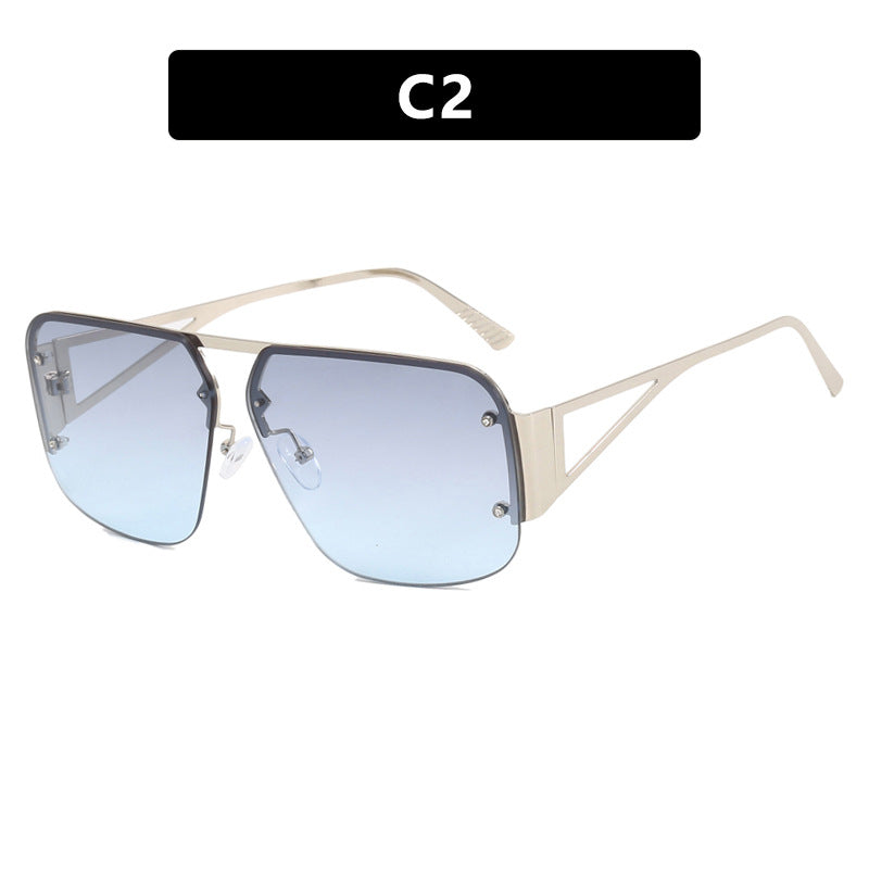 Damen oversized geometrische Sonnenbrille mit glatten Linien und schützendem UV-Filter Karnz