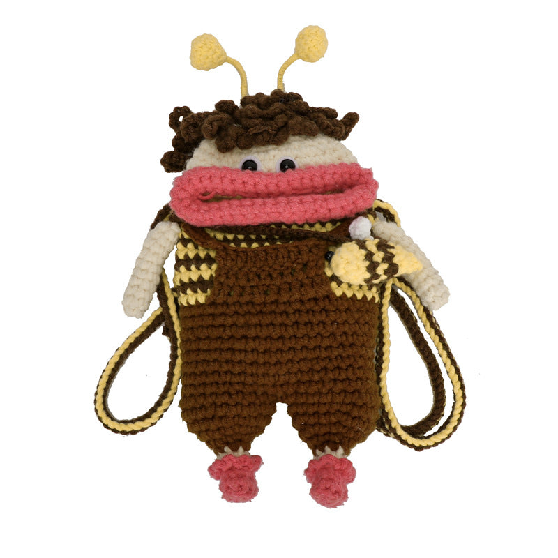 Süßer gehäkelter Bienen-Mini-Rucksack