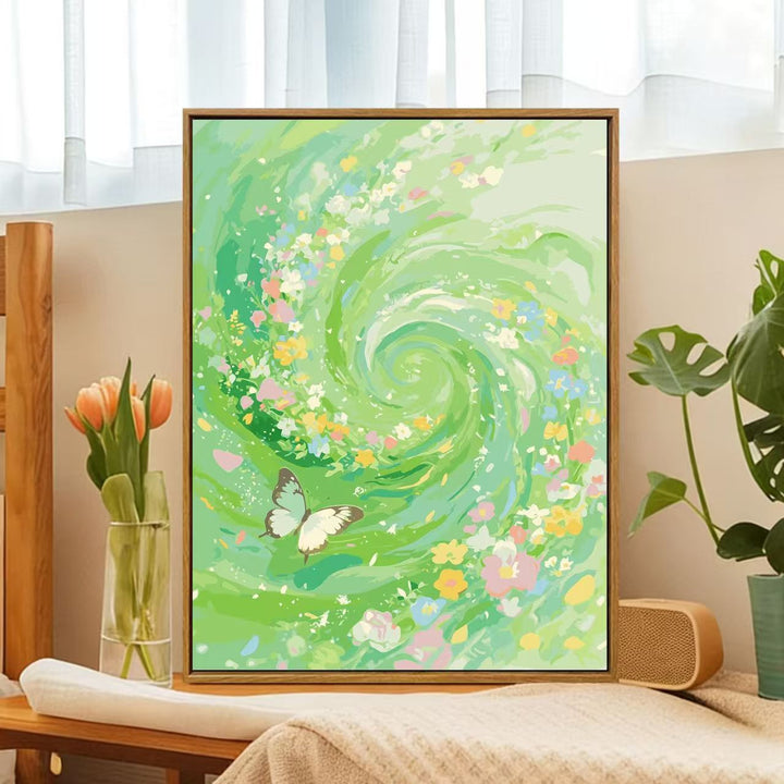 Floral Whirlwind Leinwandkunst Karnz