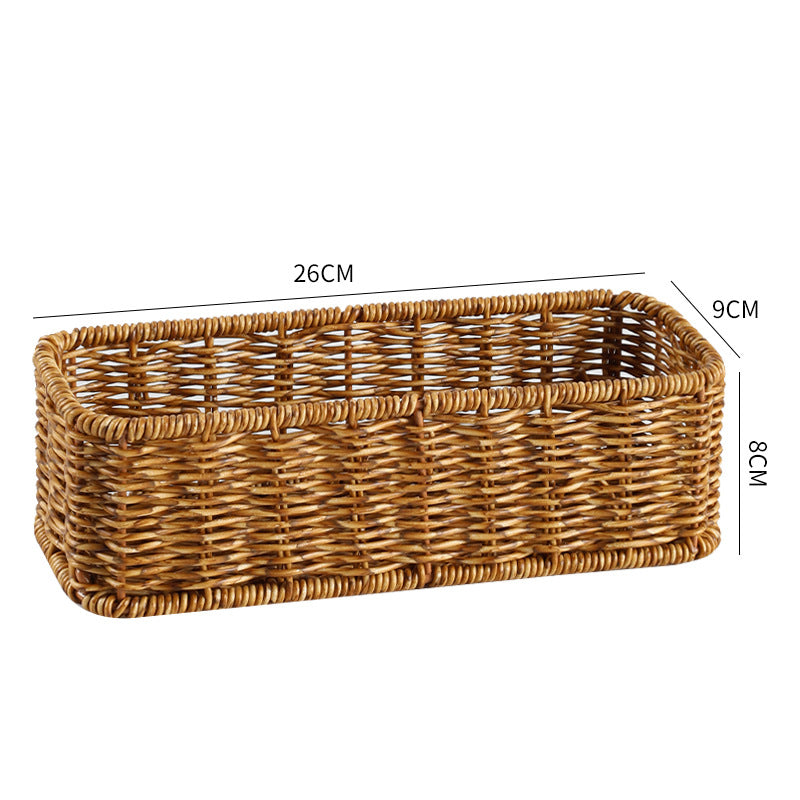 Unisex Rechteckiger Aufbewahrungskorb aus handgeflochtenem Material Karnz