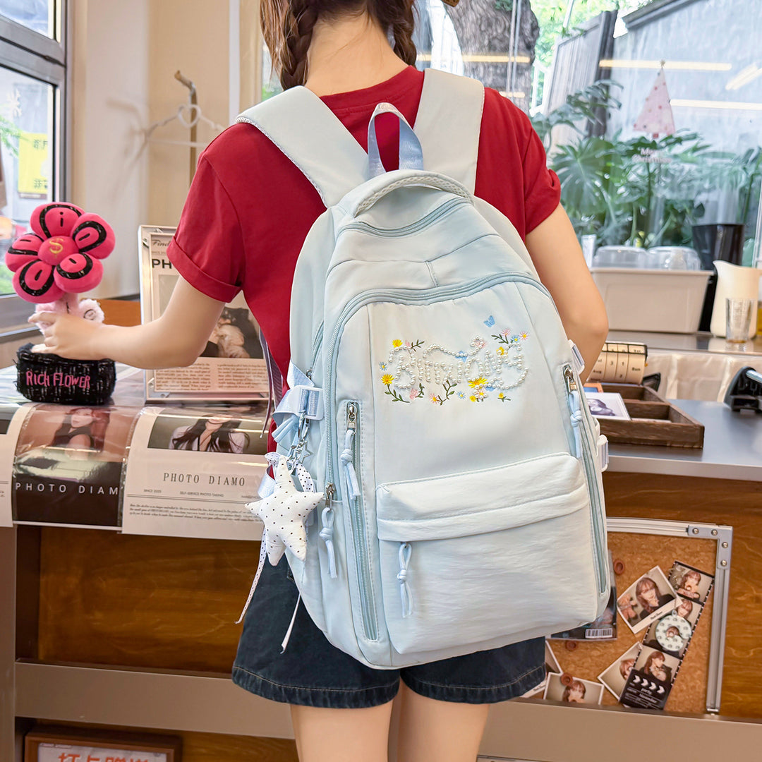 Bestickter Mehrfach-Taschen Rucksack Karnz