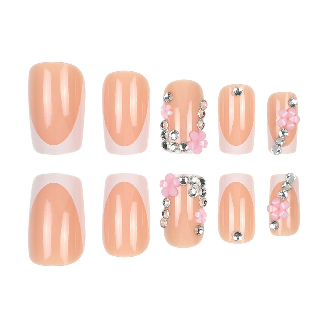 Dekoratives Floral Press-On Nagelset Karnz