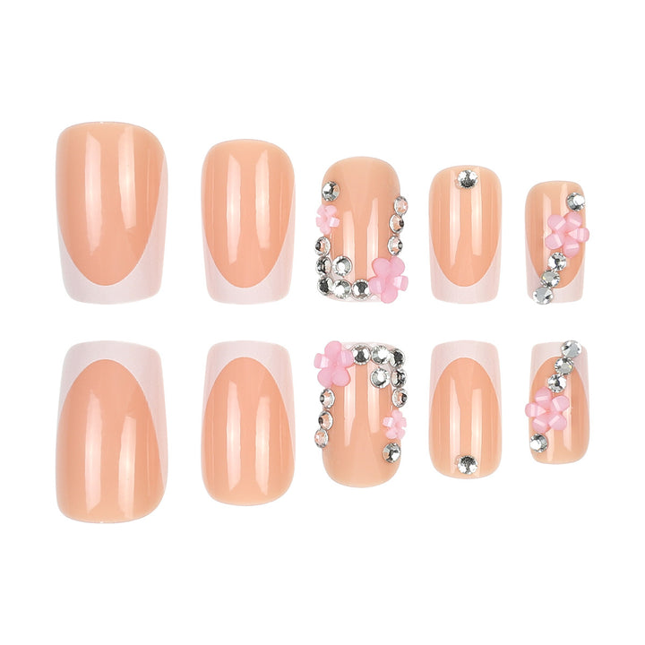 Dekoratives Floral Press-On Nagelset Karnz