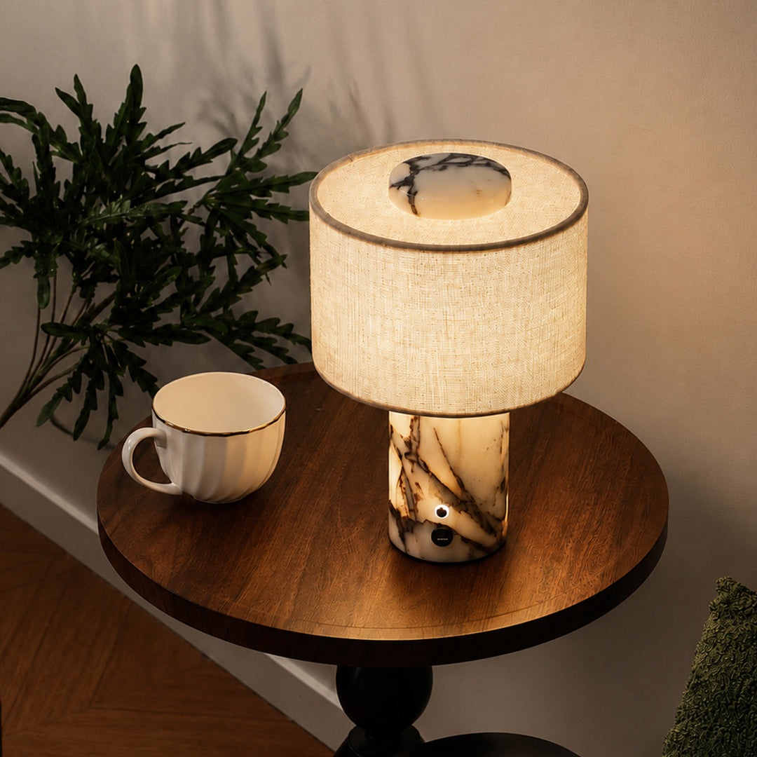 Moderne Steinbasis LED Tischlampe