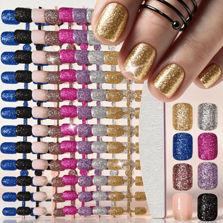 Funkelndes Press-On-Nagelset Karnz