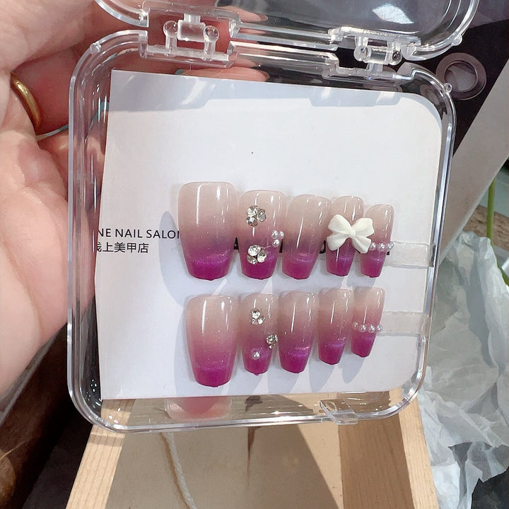 Glamouröse Ombre Dekorative Press-On Nagelset Karnz