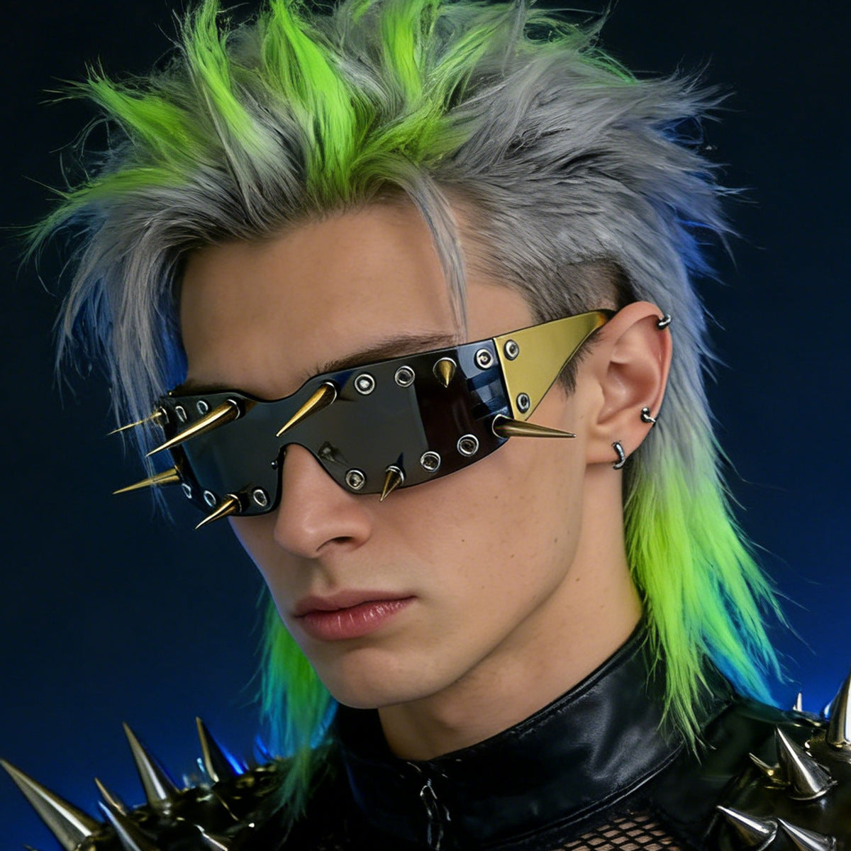 Damen Sportliche Sonnenbrille mit auffälligem Design und Spikes Karnz