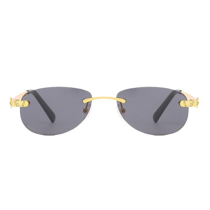 Damen modische Sonnenbrille mit stilvollem Metallrahmen und schützenden Gläsern Karnz