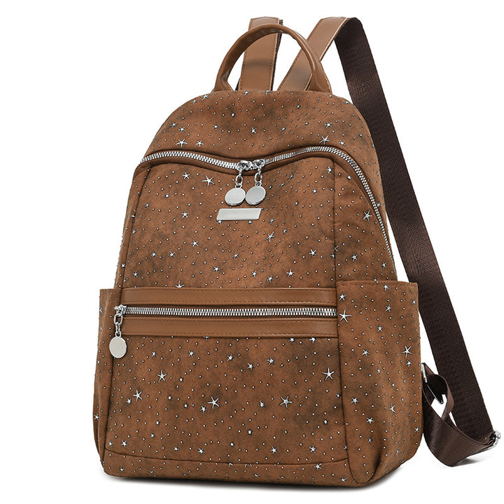 Stern-beschmückter Faux-Suede-Rucksack