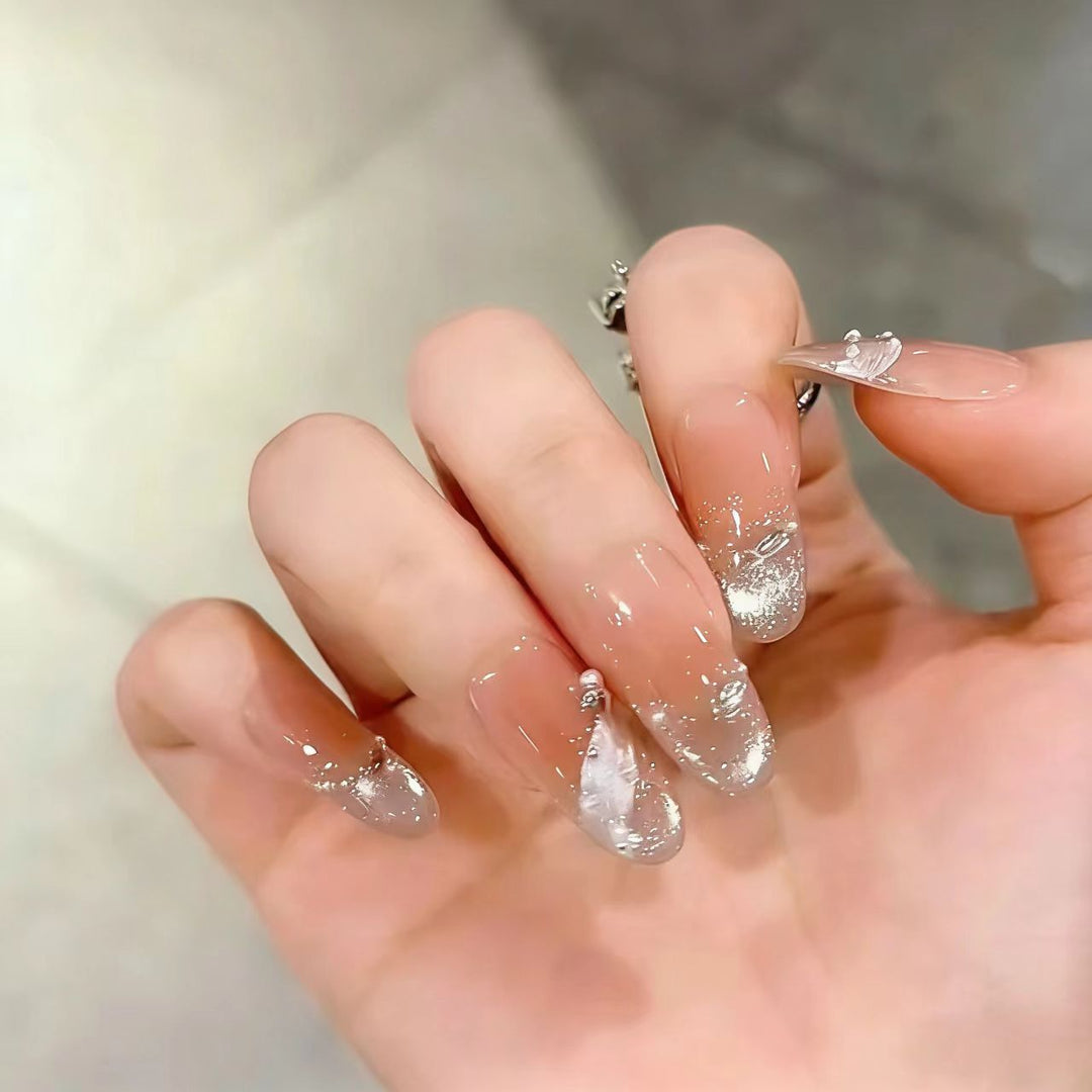 Elegante Glitter Tipps Acrylnagelerweiterungen