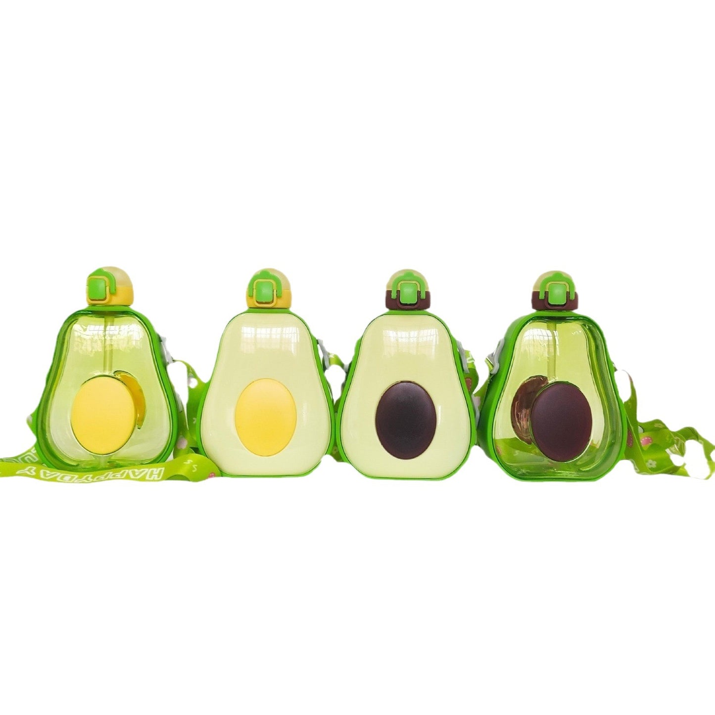 Damen Avocado Trinkflasche mit auslaufsicherem Verschluss und integriertem Tragegurt Karnz