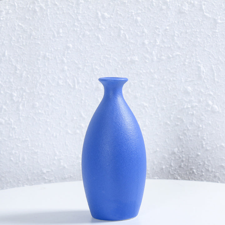Minimalistischer Texturierter Keramik Blumen Vase Karnz