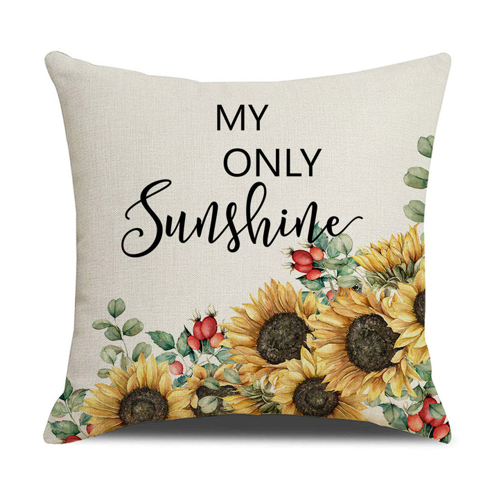 Damen Kissenbezug mit Sonnenblumenmuster Karnz