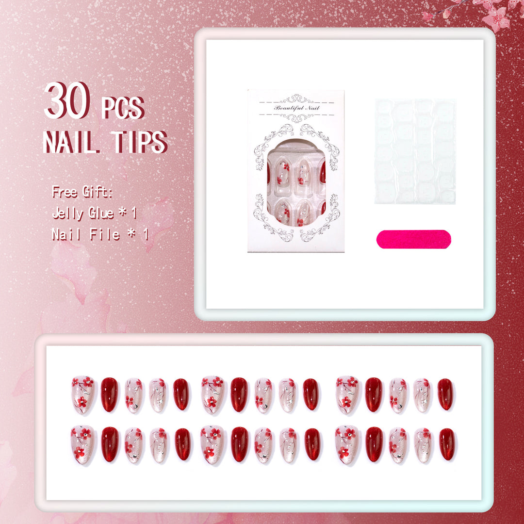 Dekoratives Floral Press-On Nagelset