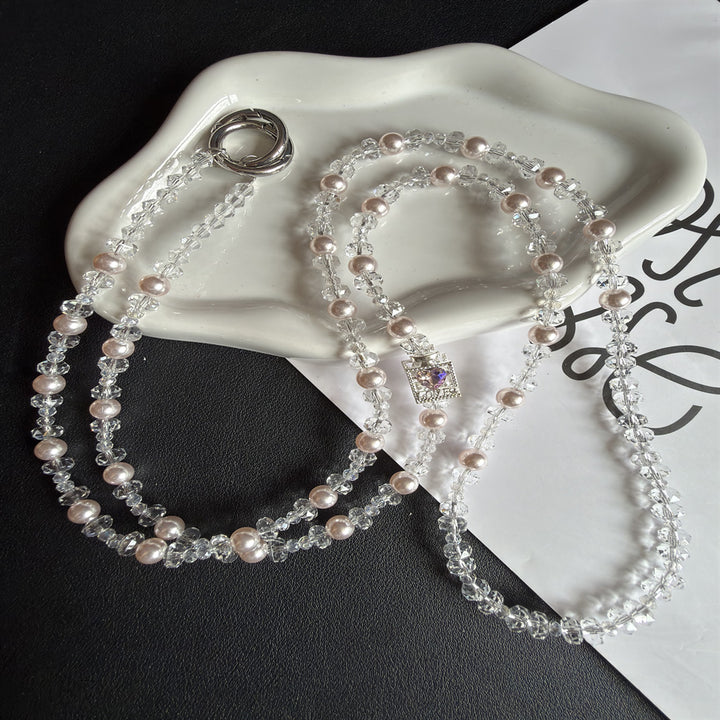Eleganter Perlen- und Kristall-Brillenhalter Karnz