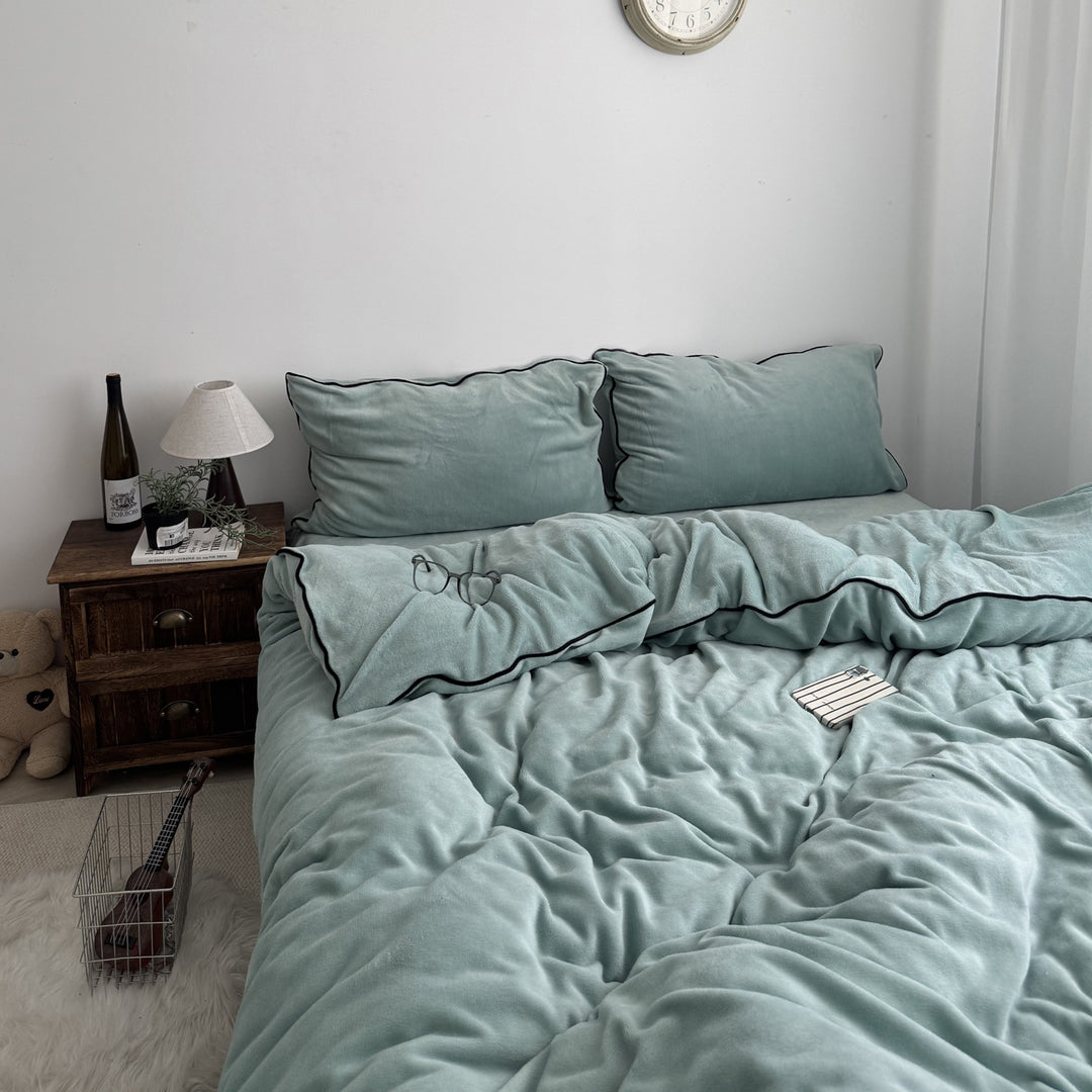 Premium Weiches Plüsch Bettwäsche Set