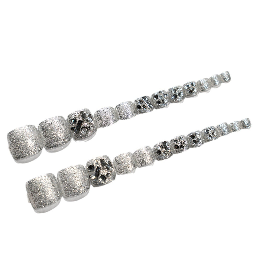 Dekorative Strass Druck-On Zehennägel