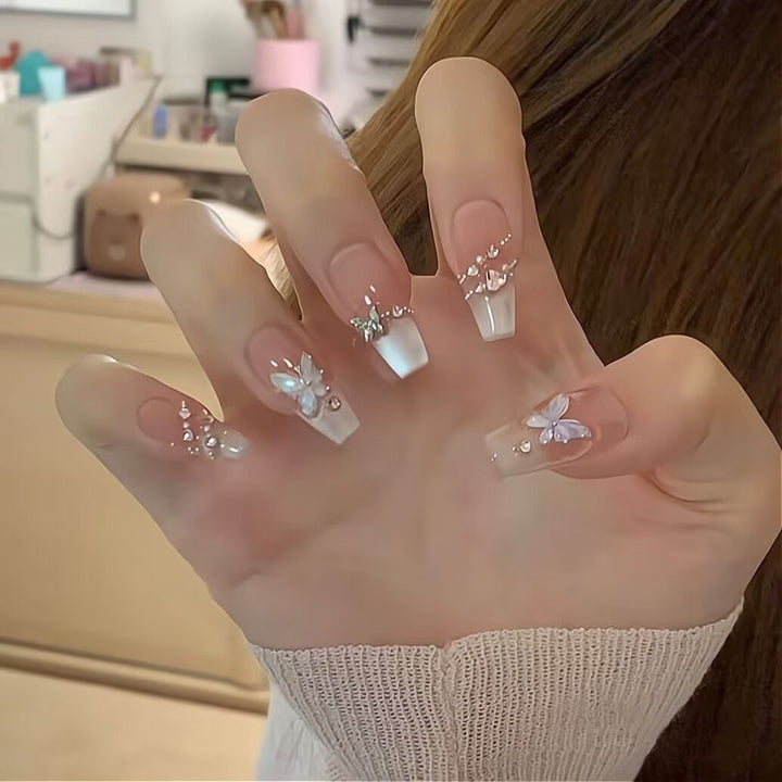 Elegante floral-verzierte Druck-Nagelverlängerungen Karnz