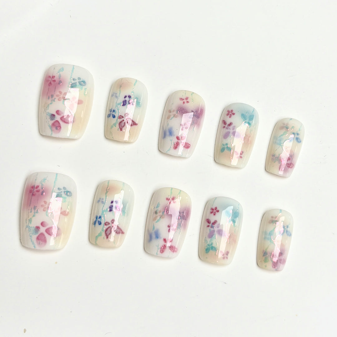 Dekoratives Florales Press-On Nagelset