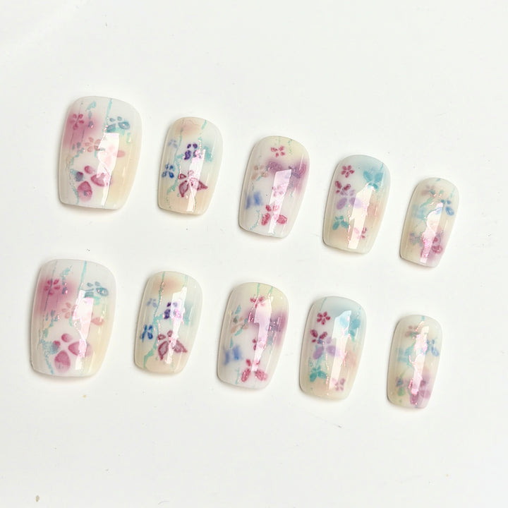 Dekoratives Florales Press-On Nagelset