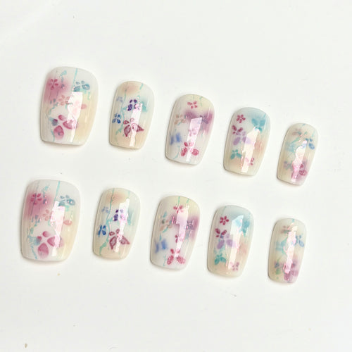 Dekoratives Florales Press-On Nagelset