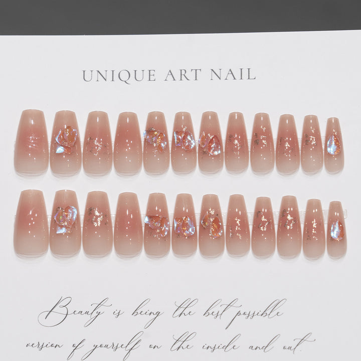Künstlerische Press-On-Nagelspitzen mit floralem Design Karnz