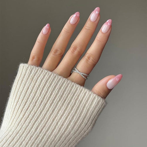 Elegantes mandelförmiges Press-On-Nagelset Karnz