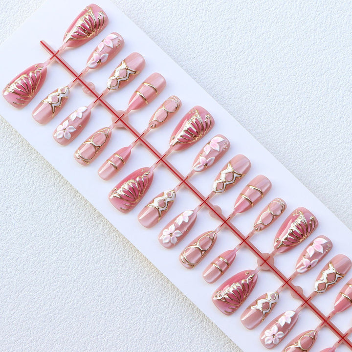 Dekoratives Floral Eleganz Press-On Nail Set