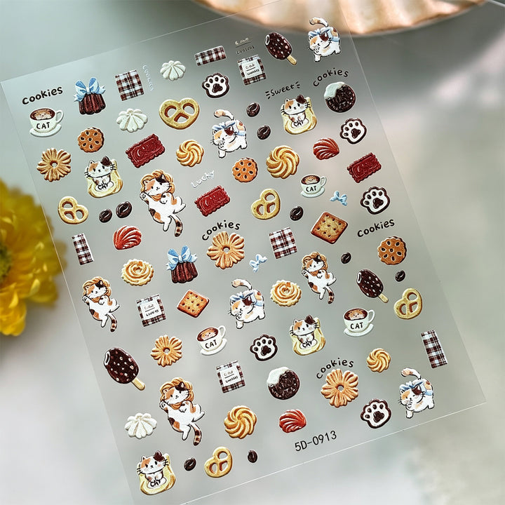 Kreative dessertthemen Nagelkunst Aufkleber