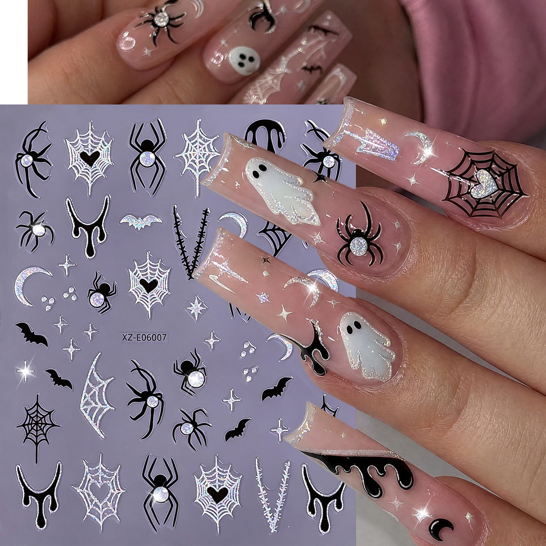 Leuchtende Geister-Nagelkunst Aufkleber Set