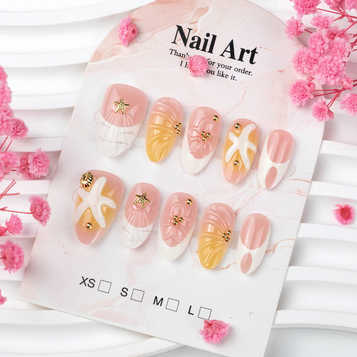 Luxuriöses von Ozeanen inspiriertes Press-On Nail Set