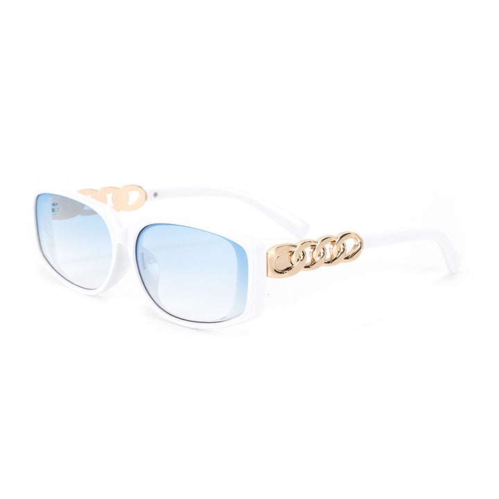 Damen quadratische Designer-Sonnenbrille mit goldenen Details Karnz