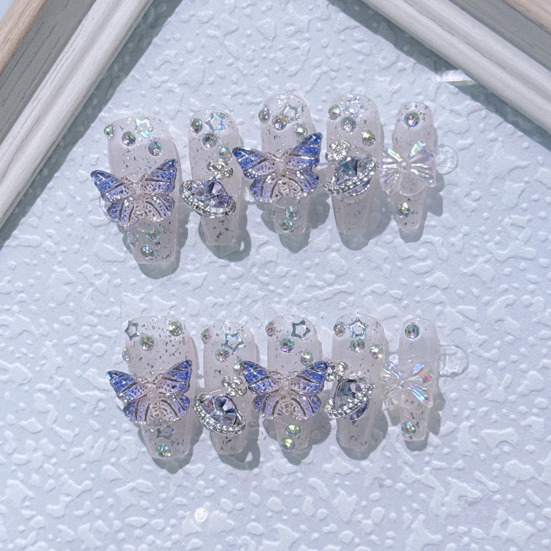 Butterfly Design Press-On Nagel Kunst Set