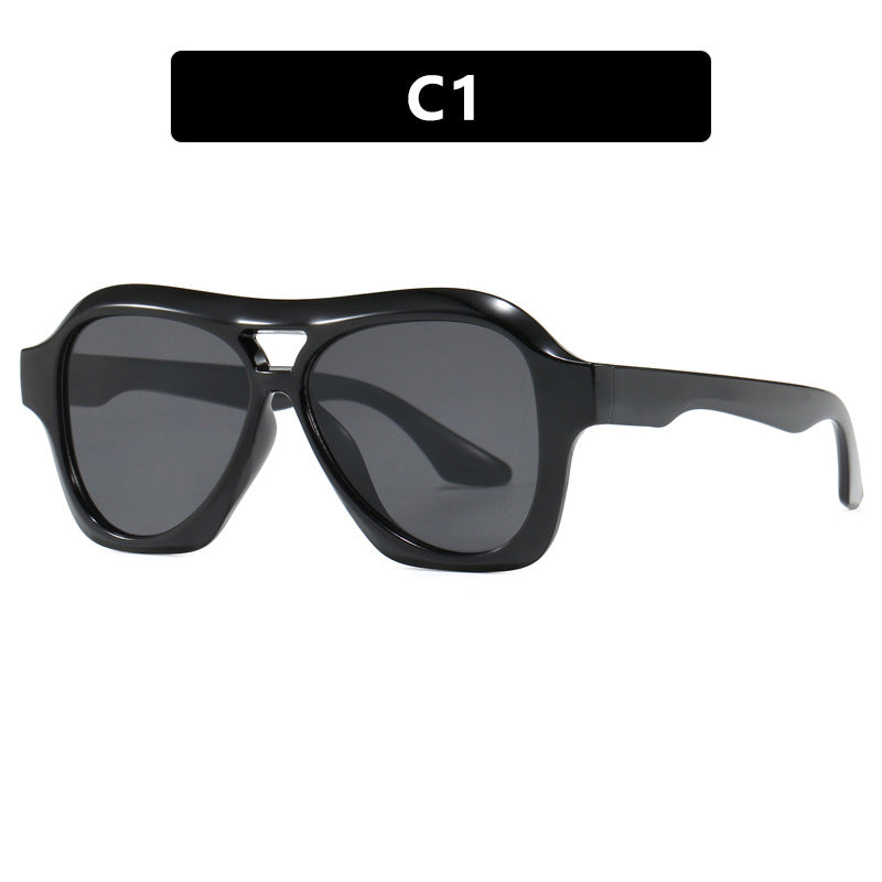 Damen modische Sonnenbrille im innovativen Design mit breitem Rahmen Karnz