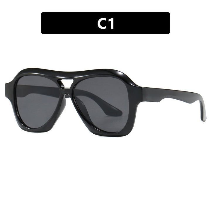 Damen modische Sonnenbrille im innovativen Design mit breitem Rahmen Karnz