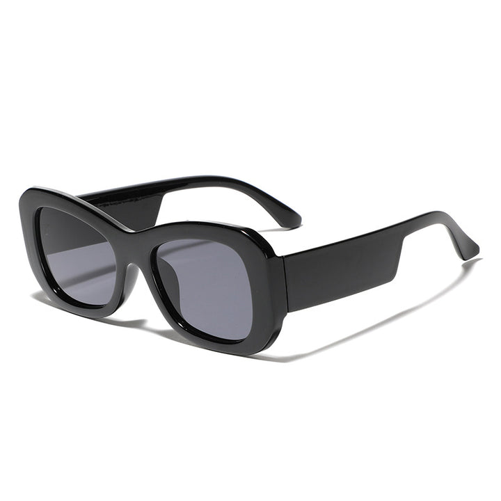 Damen moderne quadratische Sonnenbrille mit transparentem Rahmen Karnz