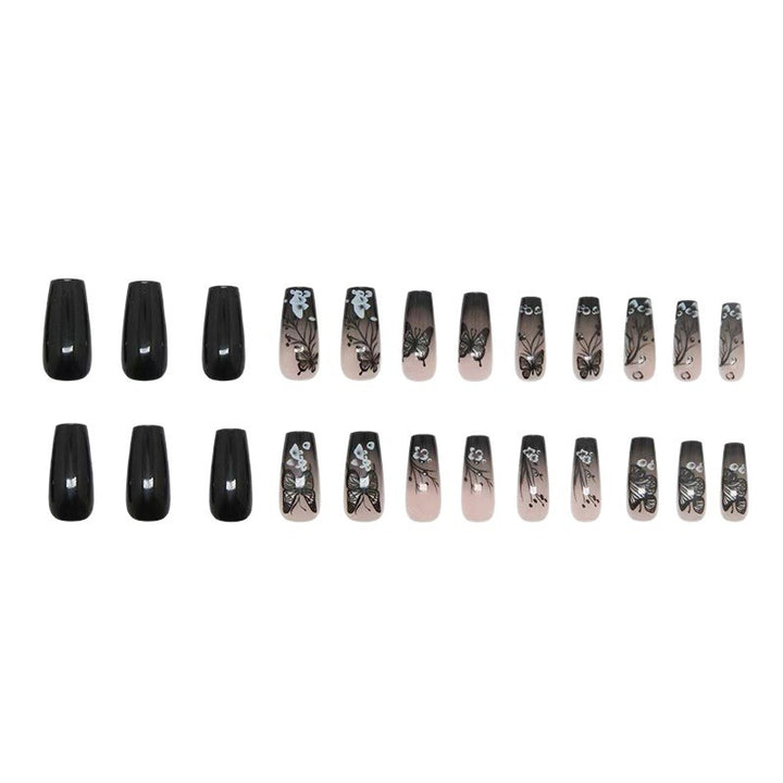Kunstvolle Nagelset mit Schmetterlingsdesign Karnz