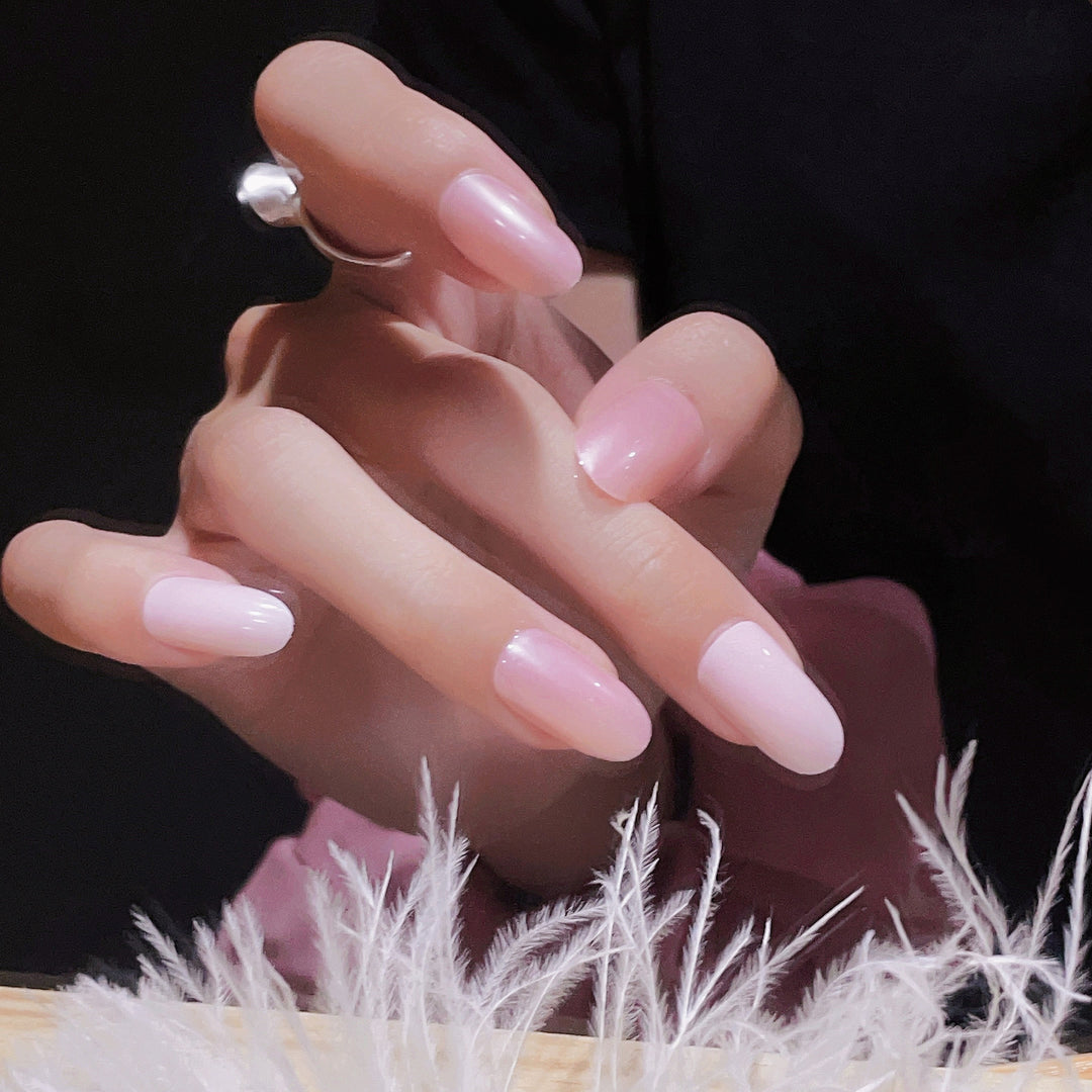 Glänzendes French Tip Press-On Nails Set