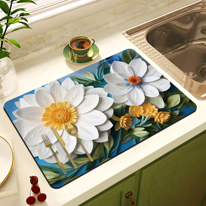 Blumenmuster Anti-Rutsch Küchenmatte