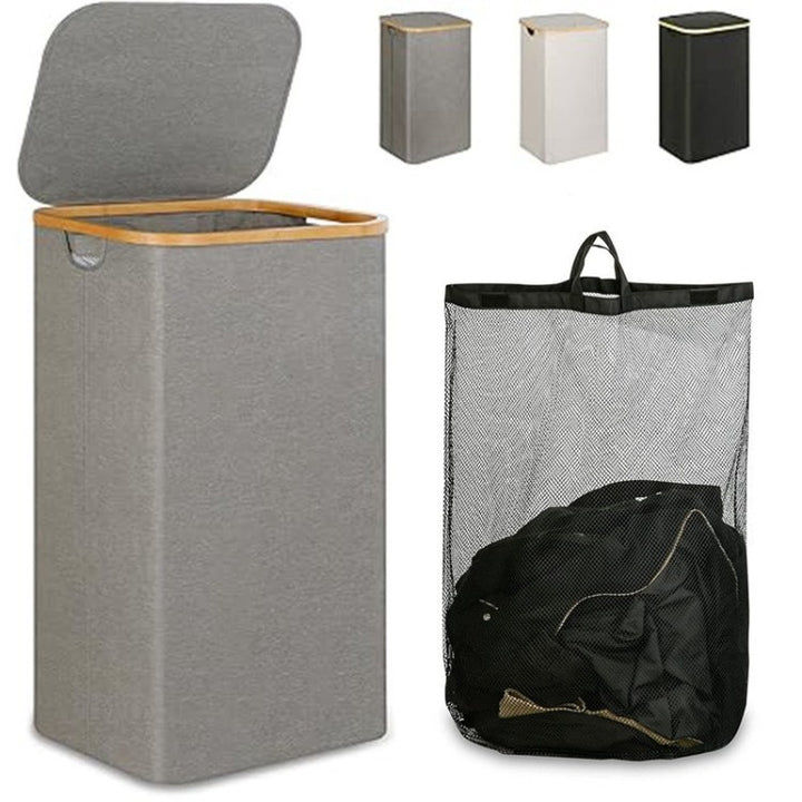 Multifunktionale Wäscheaufbewahrungsbox mit Bambusdeckel Karnz