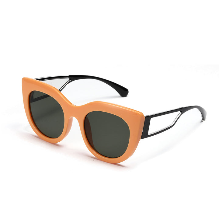 Damen modische Cat-Eye Sonnenbrille mit breiten UV-Schutz Gläsern Karnz