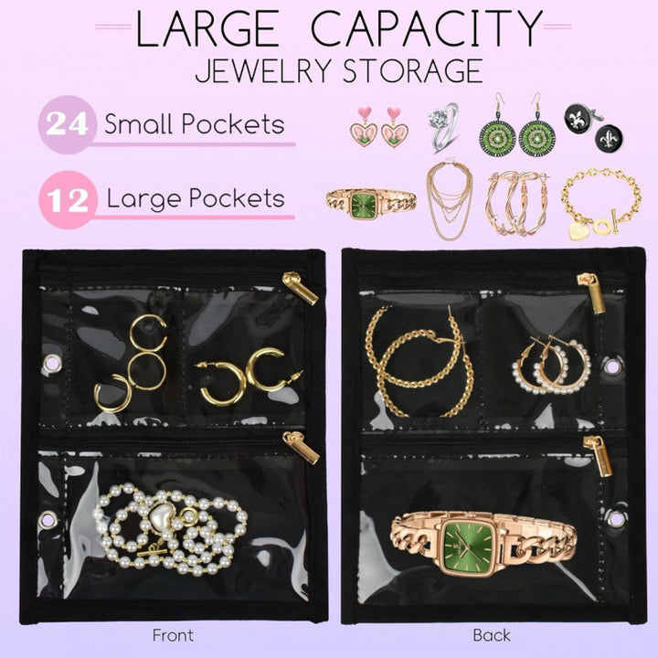Schmuck-Organizer Tasche mit Mehreren Transparenten Fächern Karnz