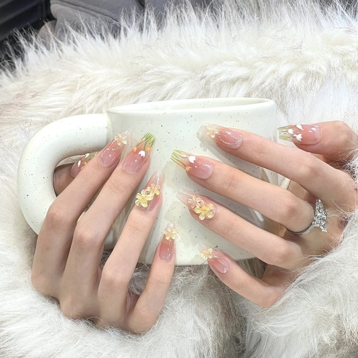 Elegante Glänzende Press-On Nagelset  1791774068