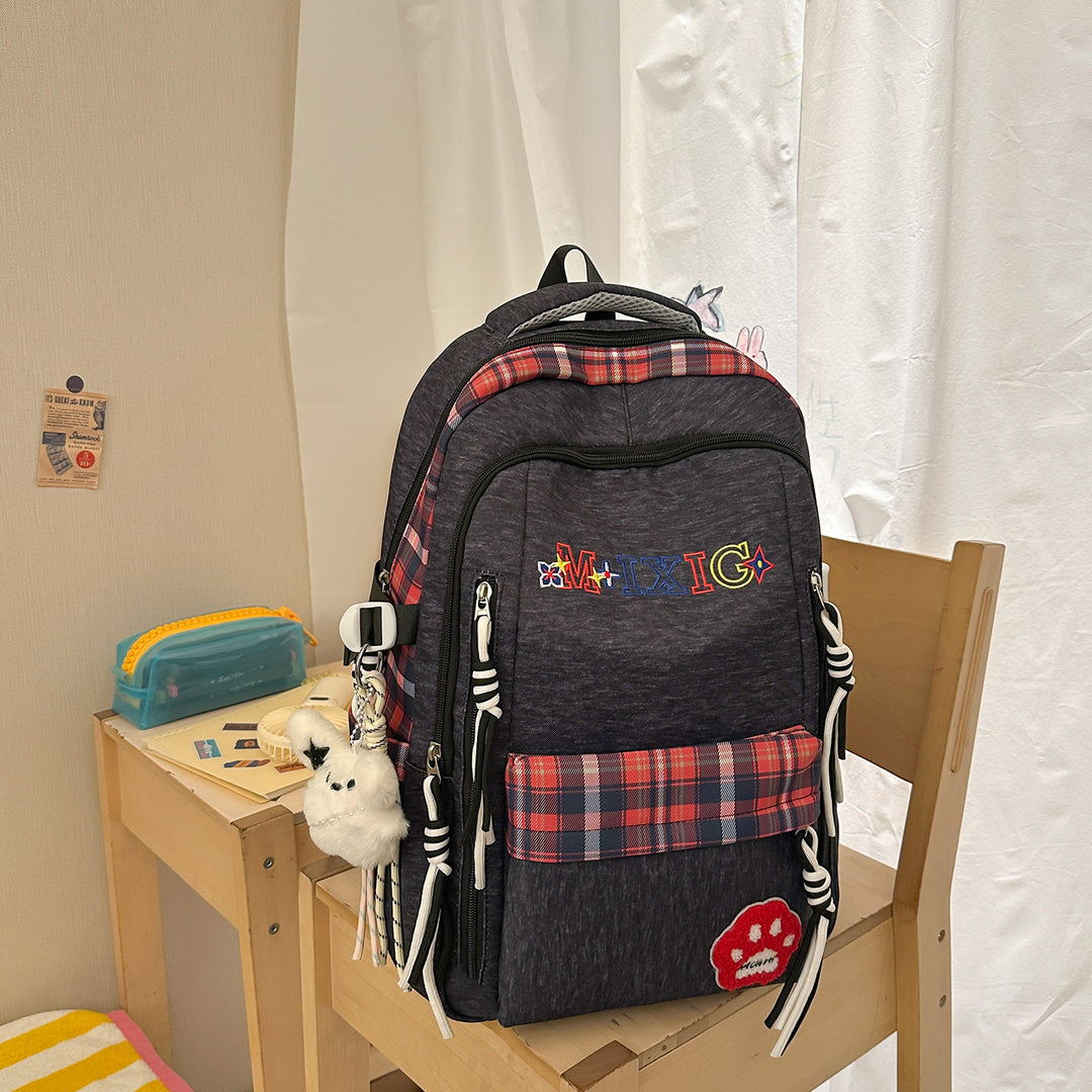 Verspielter Karomuster Rucksack Karnz