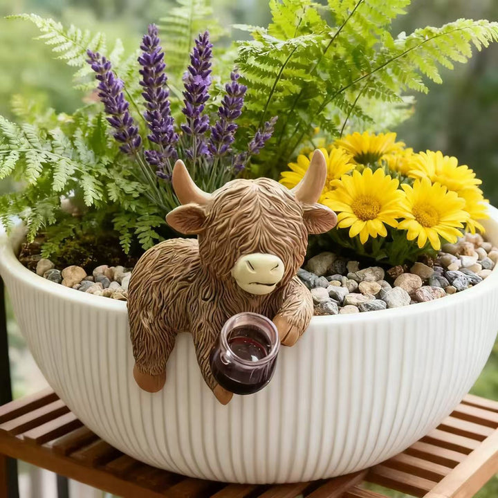 Dekorative Highland-Rind Figur Karnz