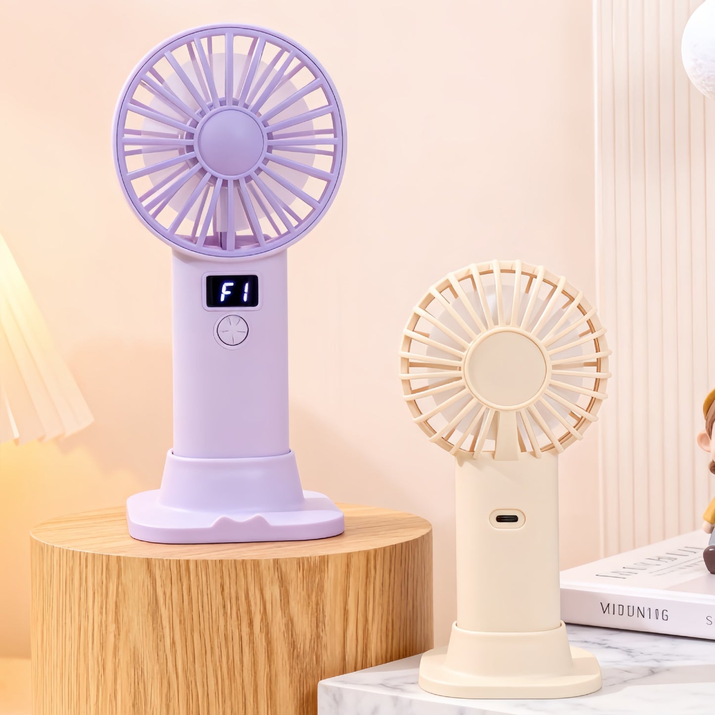 Damen Tragbarer Handventilator mit digitaler Geschwindigkeitseinstellung Karnz