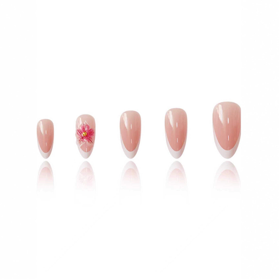 Elegante Blumen Acryl Nagelkunst Karnz