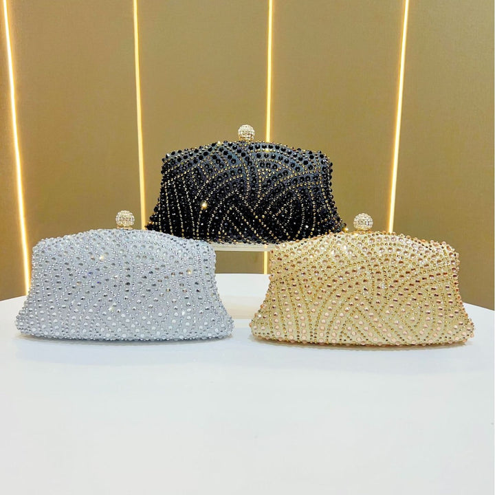 Verschnörkelte Perlen-Abend-Clutch