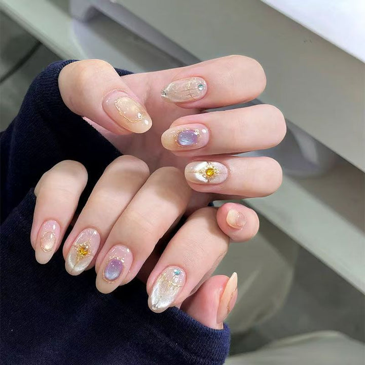 Dekorative Florale Press-On Nagelkunst