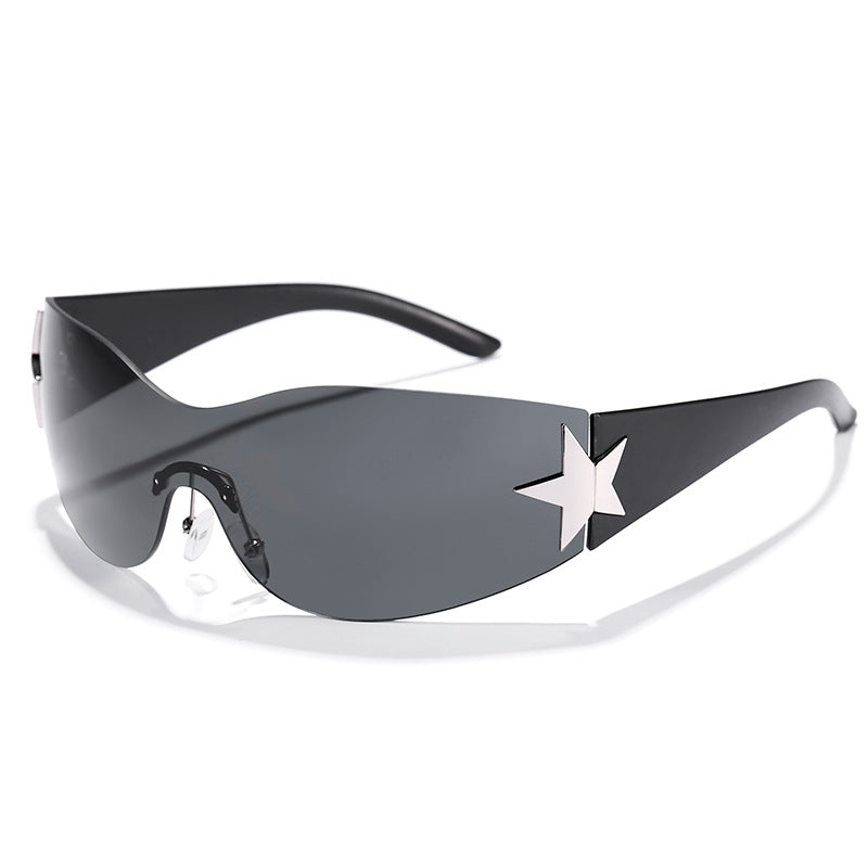 Damen futuristische Design-Sonnenbrille mit einzigartigen Akzenten Karnz